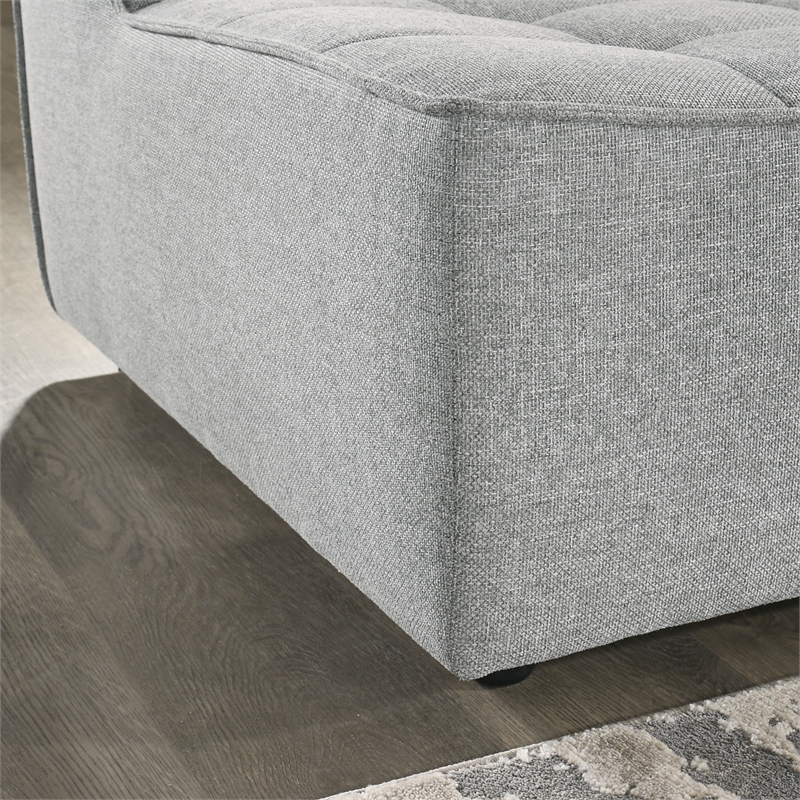 Orchard Mid Century Furniture Style Living Room Linen Fabric Sofa in Light Gray