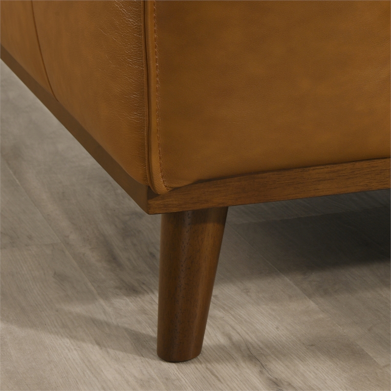 Oasis Modern Design Top Grain Leather Right-Faced Sectional Sofa in Tan