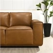 Bannerman Mid Century Modern Furniture Style Living Room Leather Sofa in Tan