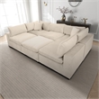 Fremont Mid Century Modern Modular Ivory Velvet Comfy Sectional Couch