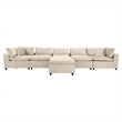 Fremont Mid Century Modern Modular Ivory Velvet Comfy Sectional Couch