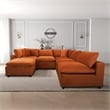 Fremont Mid Century Modern Modular Orange Velvet Comfy Sectional Couch
