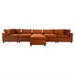 Fremont Mid Century Modern Modular Orange Velvet Comfy Sectional Couch