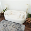 Royalton Living Room Modern Boucle Fabric Upholstered Sofa in Ivory