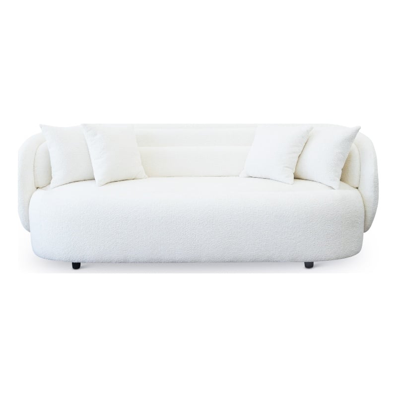 Royalton Living Room Modern Boucle Fabric Upholstered Sofa in Ivory
