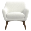 Camille Mid-Century Modern Fabric Upholstered Armchair in White