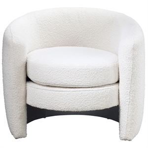 Allende Upholstered Mid-Century Fabric Accent Armchair in White