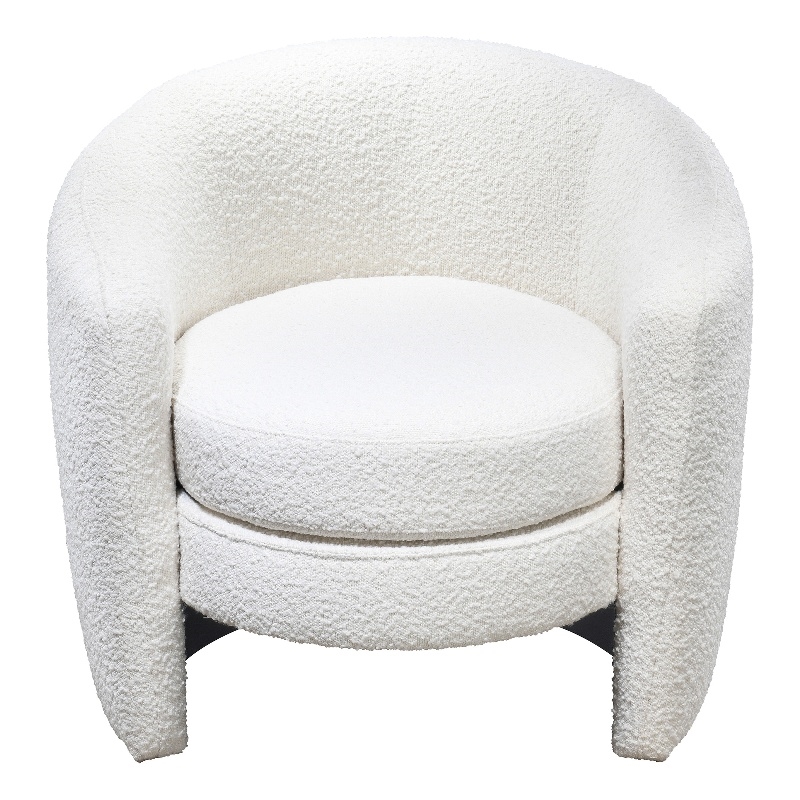 Allende Upholstered Mid-Century Fabric Accent Armchair in White