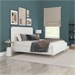 Angelou Upholstered Mid-Century Fabric King Size Platform Bed in Cream