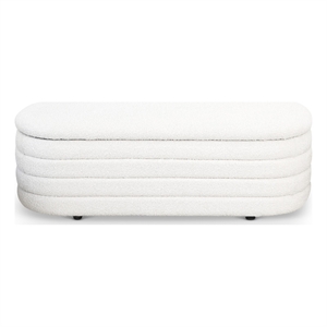 Calypso Mid-Century Modern16.73&quot Upholstered Fabric Bench in White