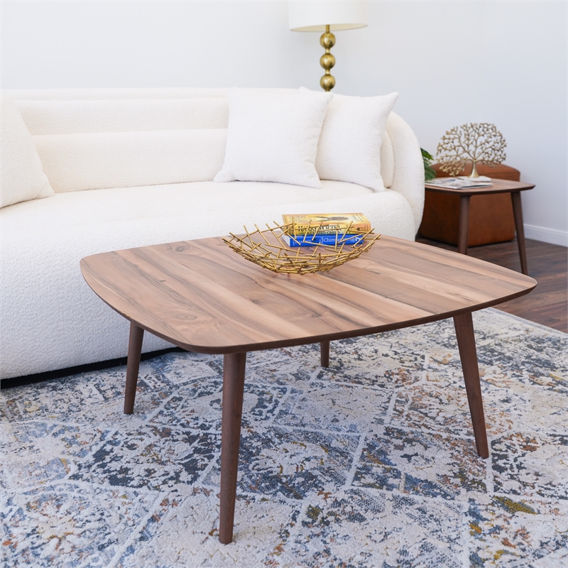 Ashcroft Garfield Solid Wood Coffee Table in Walnut