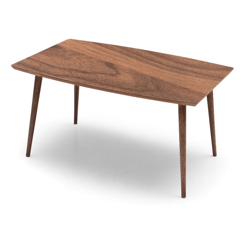 Reid Mid-Century Solid Wood Coffee Table with Angled Legs in Walnut