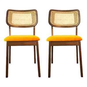 Adalbert 19.29&quot Velvet Dining Chair in Orange (Set of 2)