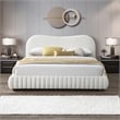 Weston Upholstered Fabric & Solid Wood Queen Platform Bed in Cream