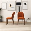 Belar Mid-Century Velvet Dining Chair in Burnt Orange (Set of 2)