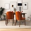 Belar Mid-Century Velvet Dining Chair in Burnt Orange (Set of 2)