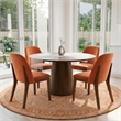 Belar Mid-Century Velvet Dining Chair in Burnt Orange (Set of 2)
