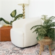 Fisher Upholstered Mid-Century Fabric Swivel Chair in White