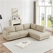 Griffith Upholstered Right-Facing Leather Sectional Sofa in Cream