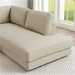 Griffith Upholstered Right-Facing Leather Sectional Sofa in Cream