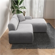 Chapman Corduroy Fabric Living Room Right Sectional Sofa in Light Gray