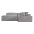 Chapman Corduroy Fabric Living Room Right Sectional Sofa in Light Gray