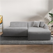 Chapman Corduroy Fabric Living Room Right Sectional Sofa in Light Gray
