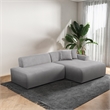 Chapman Corduroy Fabric Living Room Right Sectional Sofa in Light Gray
