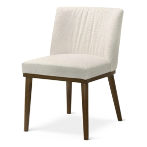 Fowler 18.9&quot Fabric & Wood Dining Chair in White (Set of 2)