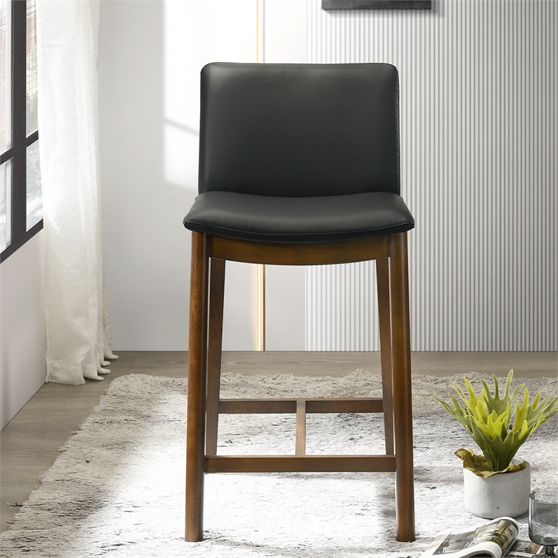 Anderson Modern Furniture Style Leather Counter Chair in Black