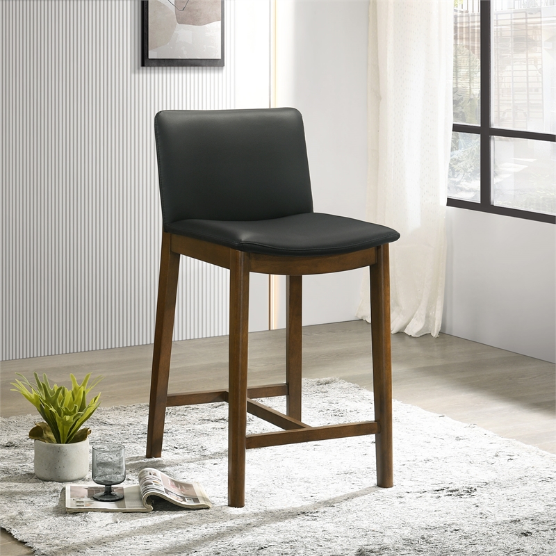 Anderson Modern Furniture Style Leather Counter Chair in Black