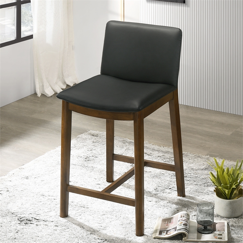 Anderson Modern Furniture Style Leather Counter Chair in Black