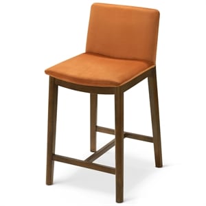 Anderson Modern Furniture Style Velvet Counter Chair in Burnt Orange