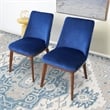 Barrett Mid-Century Velvet Dining Chair in Navy Blue (Set of 2)