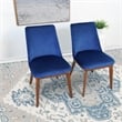 Barrett Mid-Century Velvet Dining Chair in Navy Blue (Set of 2)