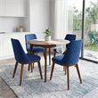 Barrett Mid-Century Velvet Dining Chair in Navy Blue (Set of 2)