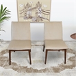 Magnolia Mid-Century Velvet Dining Chair in Beige (Set of 2)