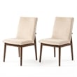Magnolia Mid-Century Velvet Dining Chair in Beige (Set of 2)