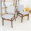 Kosico Modern Solid Wood Dining Chair in Light Gray Fabric (Set Of 2)