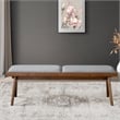 Montego Mid Century Modern Dining Bench in Gray Fabric