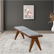 Montego Mid Century Modern Dining Bench in Gray Fabric