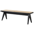 Montego Mid Century Modern Dining Bench in Camel Natural Rattan