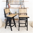 Montego Mid Century Modern Bar Stool in Camel Natural Rattan
