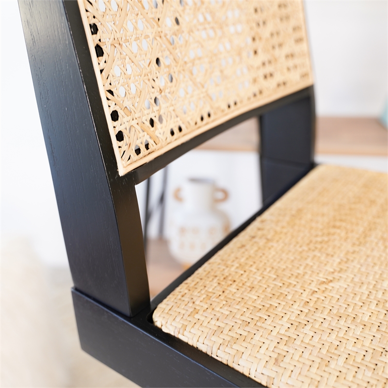 Montego Mid Century Modern Bar Stool in Camel Natural Rattan