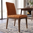Seattle Mid Century Modern Dining Chairs in Burnt Orange Velvet ( Set of 2)