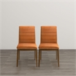 Seattle Mid Century Modern Dining Chairs in Burnt Orange Velvet ( Set of 2)