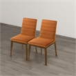 Seattle Mid Century Modern Dining Chairs in Burnt Orange Velvet ( Set of 2)