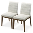 Seattle Mid Century Modern Dining Chairs in White Fabric ( Set Of 2)