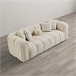 Columbus Mid Century Modern Living Room Puffy Fabric Sofa in Ivory Boucle