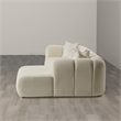 Columbus Mid Century Living Room Puffy Sectional Fabric Sofa in Ivory Boucle